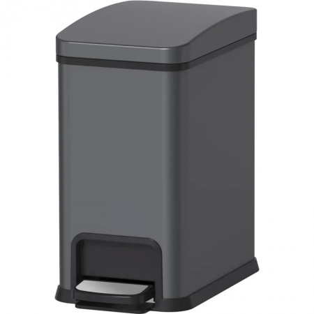 Ведро для мусора TC-010108-07/плавное закрытие/прямоугольное/Graphite/8л (KR5591)